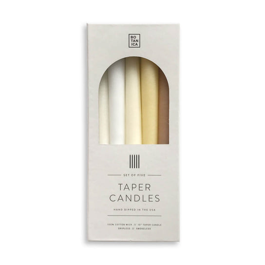 Neutral Taper Candle Set - 10 Inch - Set of 5