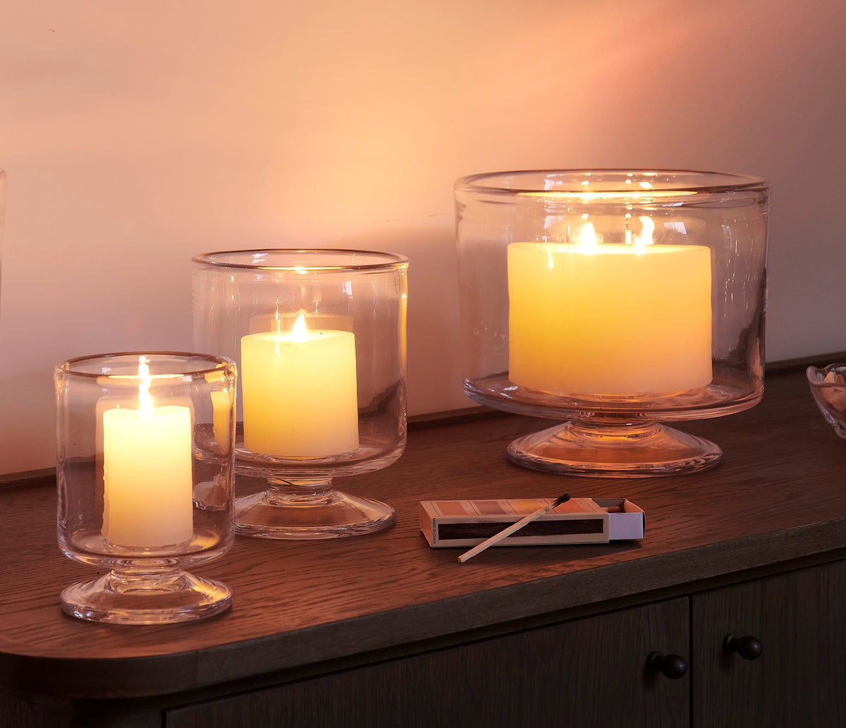Nantucket Hurricanes with Pillar Candles