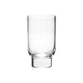 Clear glass tumbler with straight sides and weighted base.