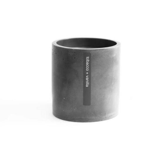 Tobacco and Vanilla Charcoal Concrete Candle