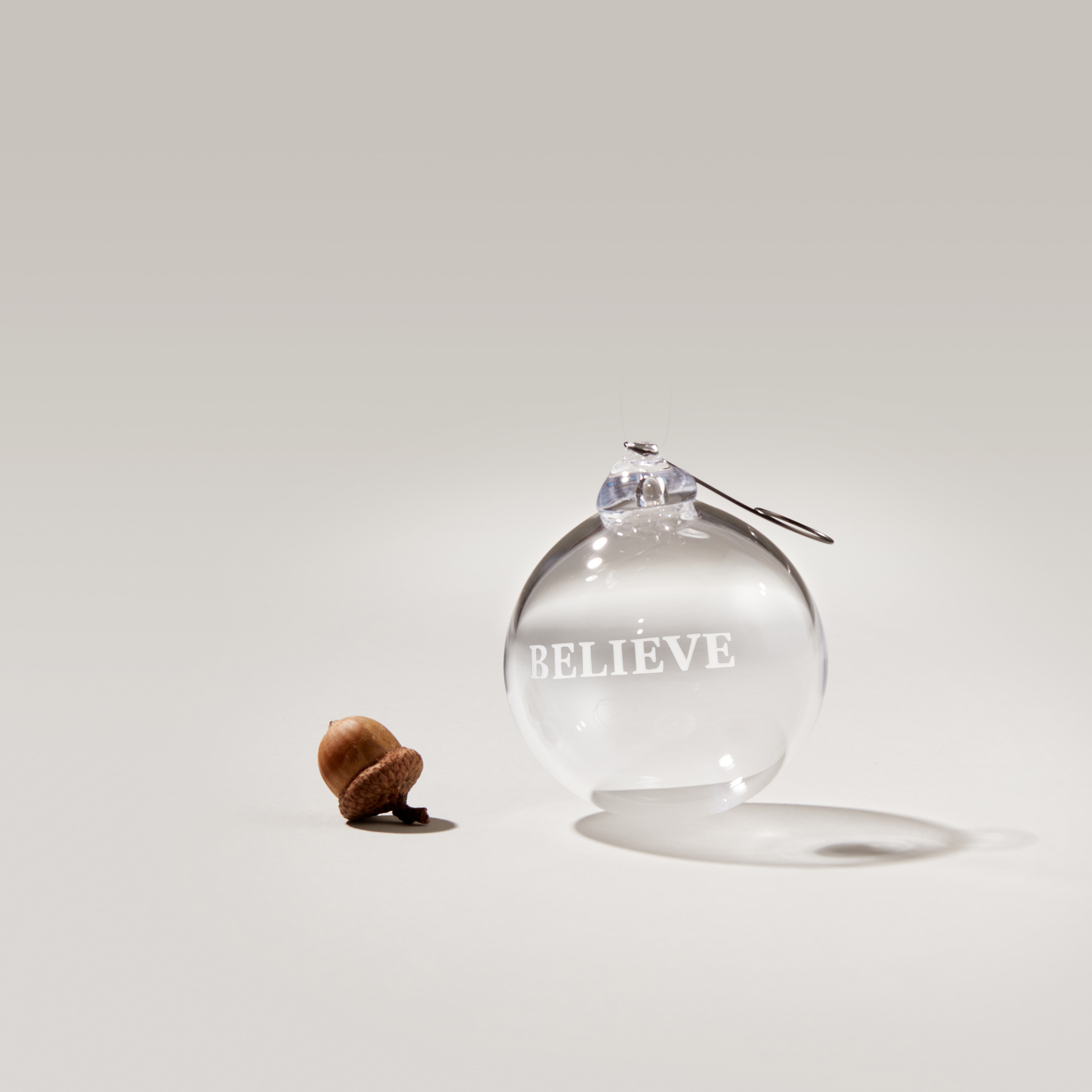 Simon Pearce Believe Ornament