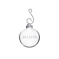 Engraved "Believe" Round Ornament in Gift Box view 1