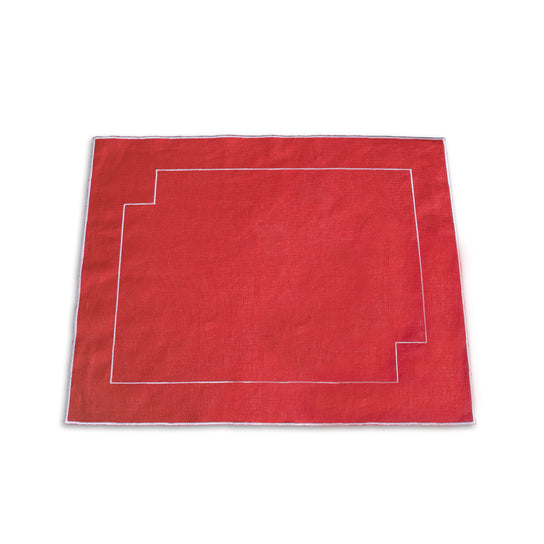 Cardinal Red Linen Rectangular Placemat view 1