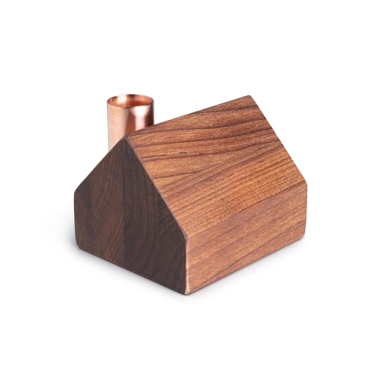 Wooden Farmhouse Candlestick Holder view 1