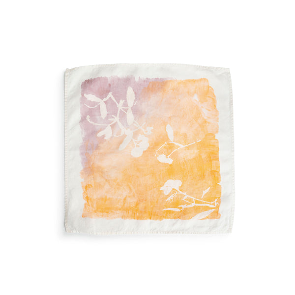Apricot Floral Linen Napkin - 18 Inch view 2