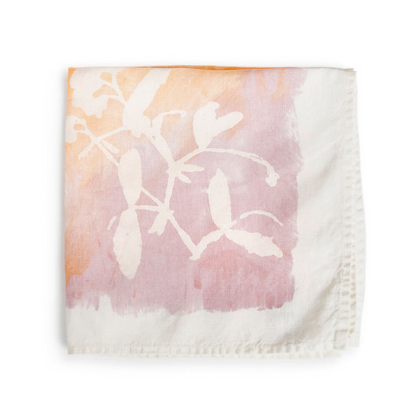 Apricot Floral Linen Napkin - 18 Inch view 1