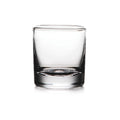 Clear glass double old-fashioned tumbler with thick base and tapered sides.