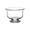 Clear glass bowl with flared rim and pedestal base.