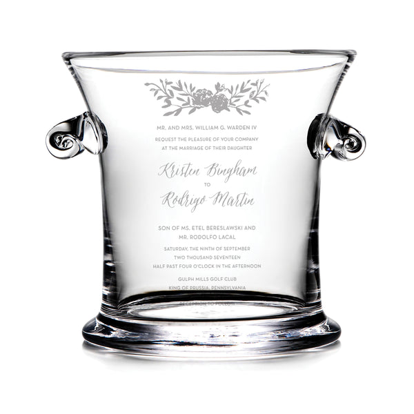 Norwich Ice Bucket - L with Engraved Wedding Invitation view 1