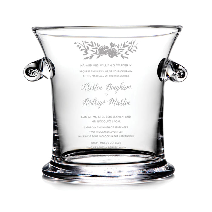 Norwich Ice Bucket - L with Engraved Wedding Invitation view 1