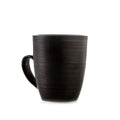 Slate-colored ceramic mug with curved handle and matte finish.