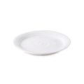 Dove gray ceramic side plate with shallow well and rounded rim.
