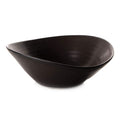 Slate-colored ceramic bowl with curved sides and an asymmetrical rim.