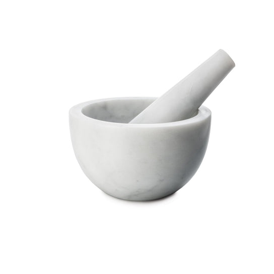 Marble Mortar and Pestle — White