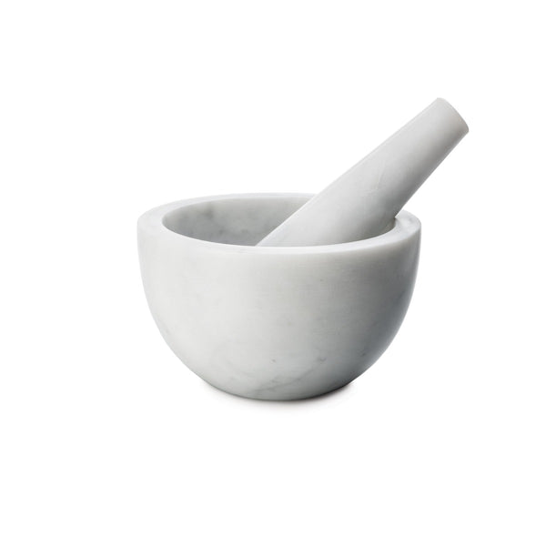 White Marble Mortar and Pestle view 1