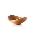 Cherry wood bowl with organic curved shape and natural live edge rim.