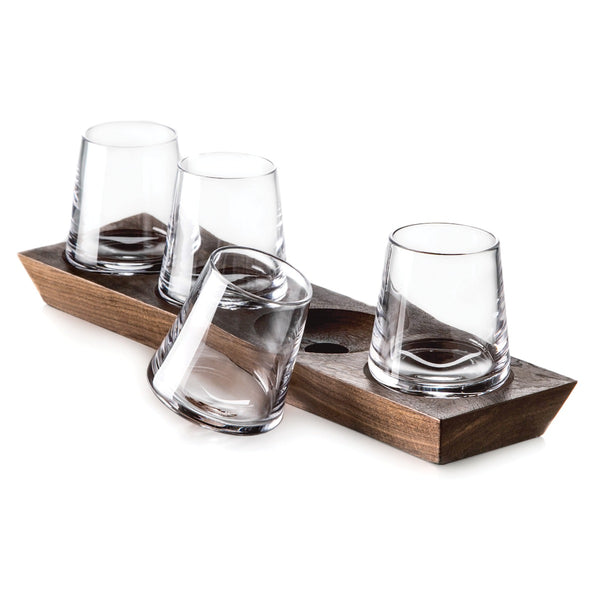 Ludlow Whiskey, Set of 4 — Wood Base view 1