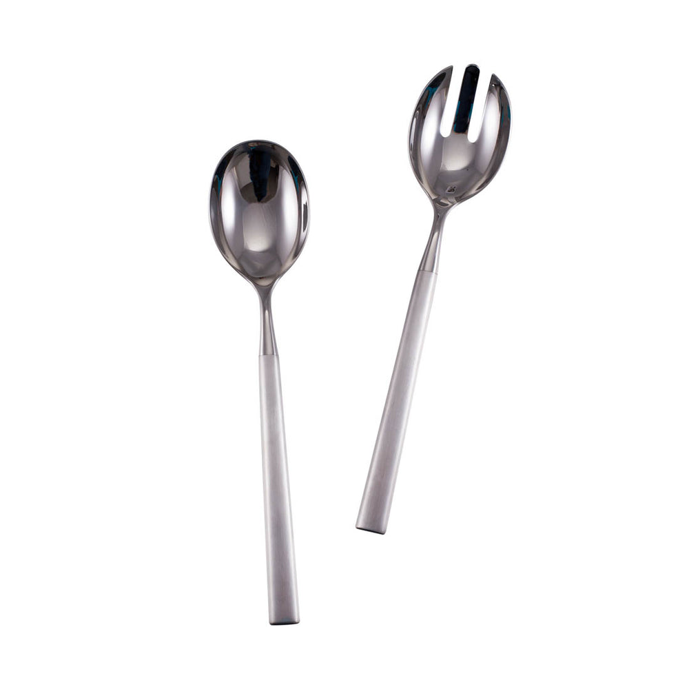 Choice 2-Piece Hollow Stainless Steel Handle Salad Serving Utensils Set