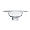 Clear glass bowl with wide flared rim and pedestal base.