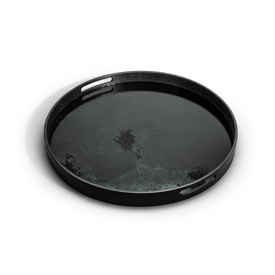 Black Round Mirror Tray view 1