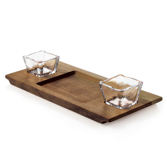 Dunmore Board & Glass Bowl Set — Black Walnut
