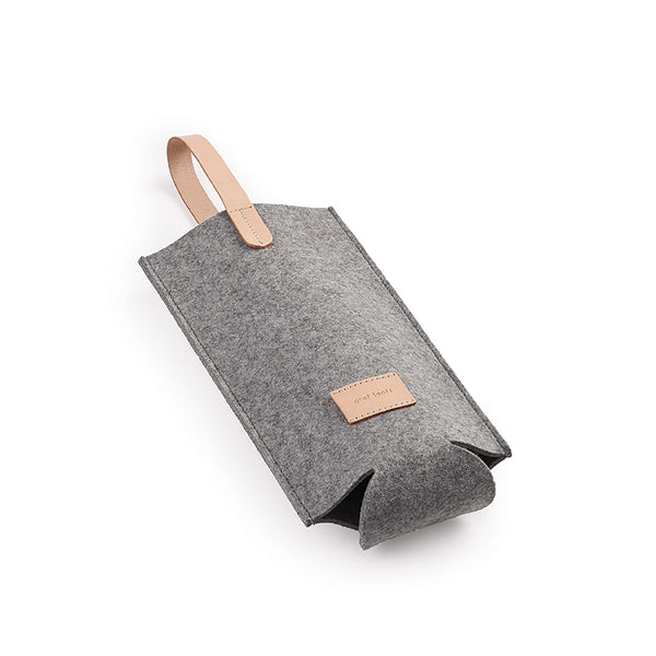 Felt Wine Carrier — Grey view 1