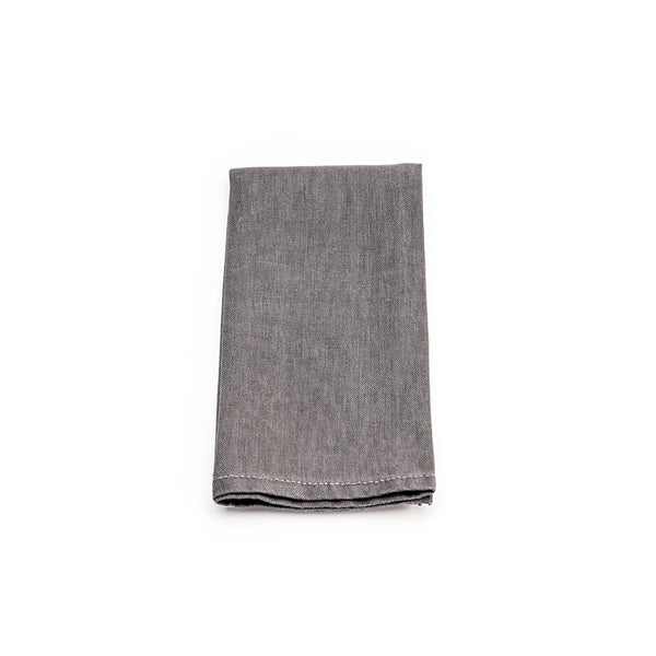 Hemmed Linen Napkins, Set of 4 — Grey view 2