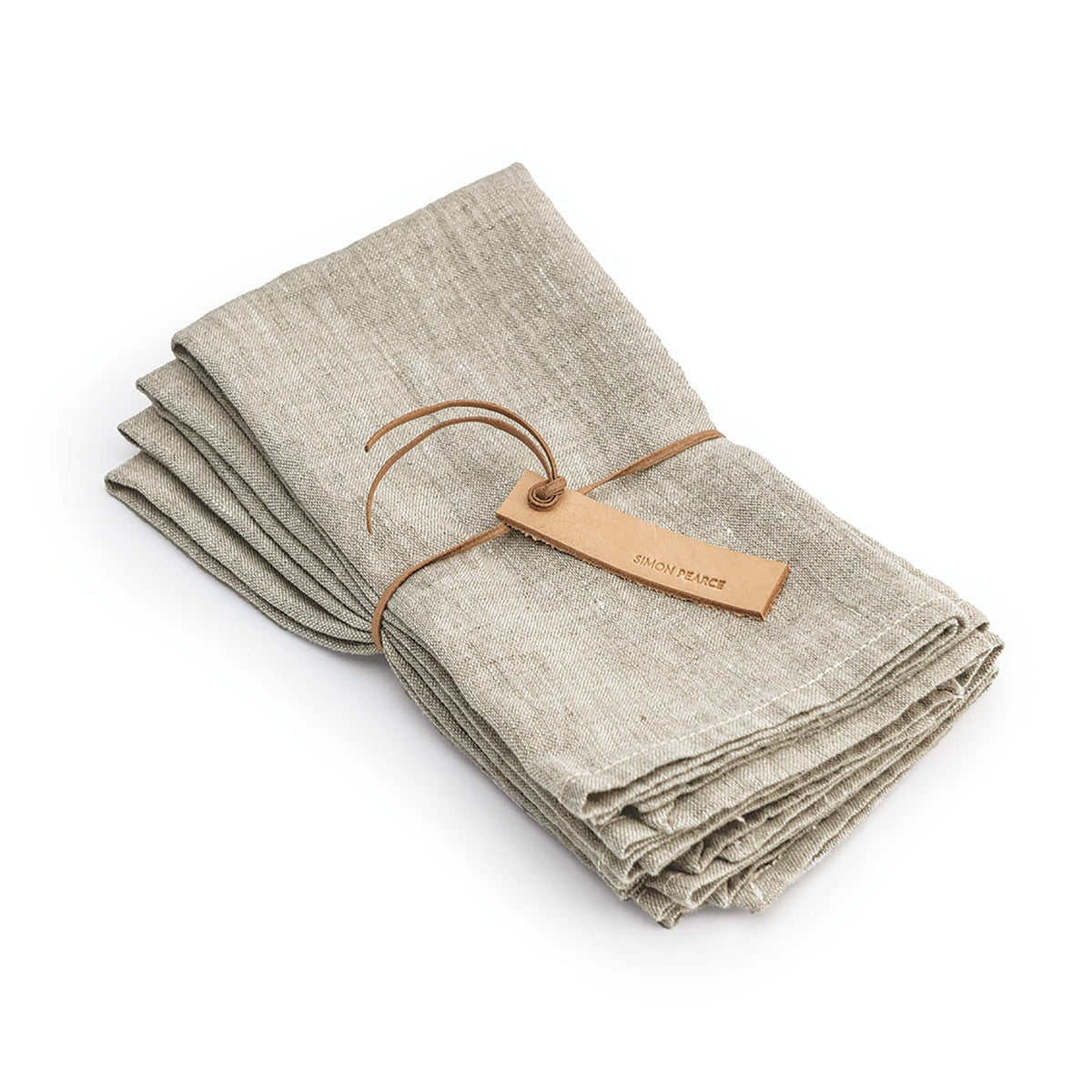 Natural Hemmed Linen Napkins, Set of 4