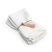 White Hemmed Linen Napkins - Set of 4 view 1