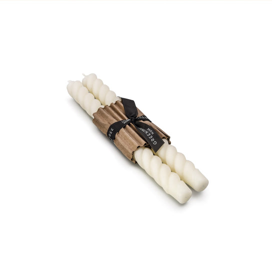 Rope Taper Candle Set, 10ʺ — Cream