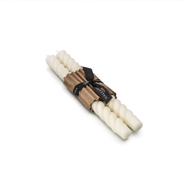 Rope Taper Candle, 10", Set of 2 — Cream view 1