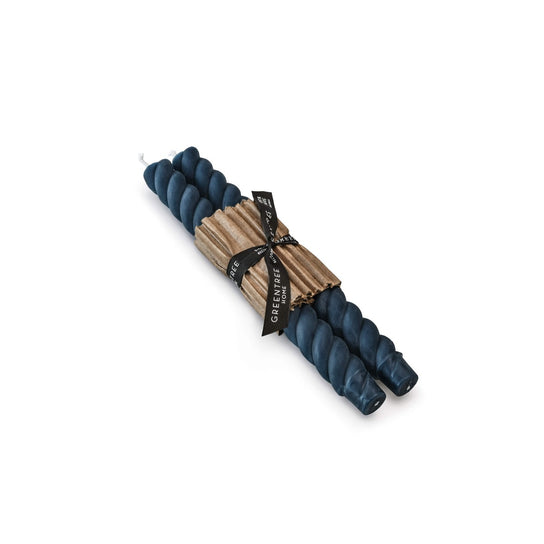 Rope Taper Candle Set, 10ʺ— Blue Slate