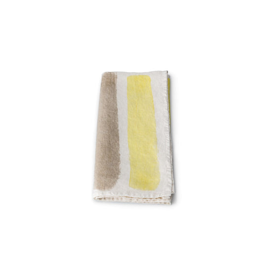 Linen Napkin 18ʺ — Yellow + Grey Stripe