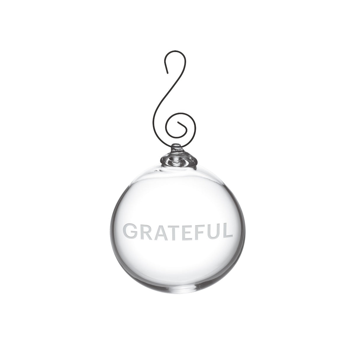 Engraved "Grateful" Round Ornament - Thumbnail 4