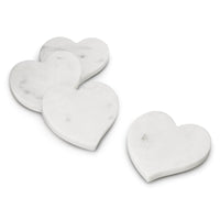 Heart Coasters, Set of 4 — White Marble view 4