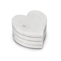 Heart Coasters, Set of 4 — White Marble