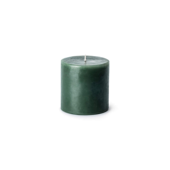 Hunter Green Pillar Candle view 3