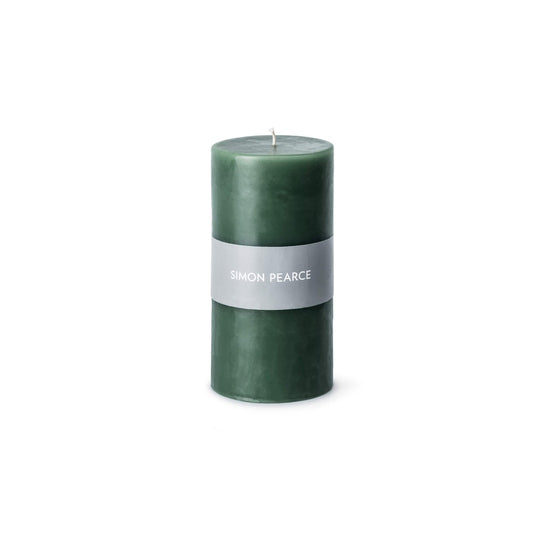 Hunter Green Pillar Candle view 2