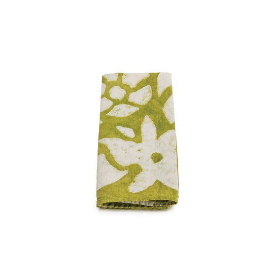 Green Floral Linen Napkin - 18 Inch view 1