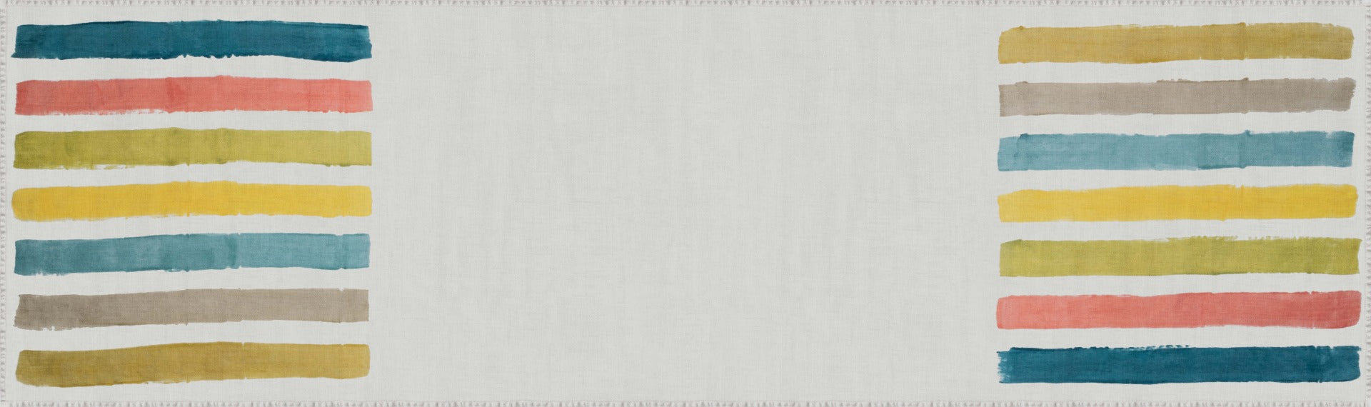 Spring Multi Stripe Linen Runner - 67 Inch