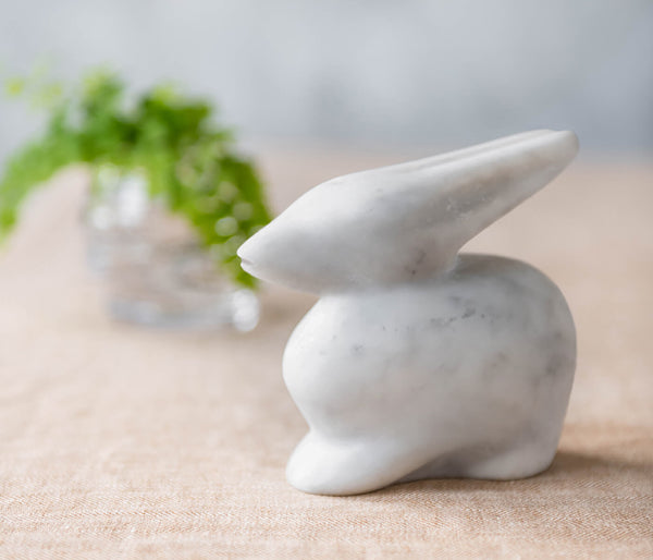 White Marble Rabbit in Gift Box view 2