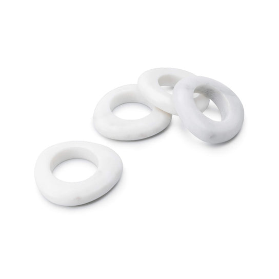 Marble Napkin Ring, Set of 4 — White