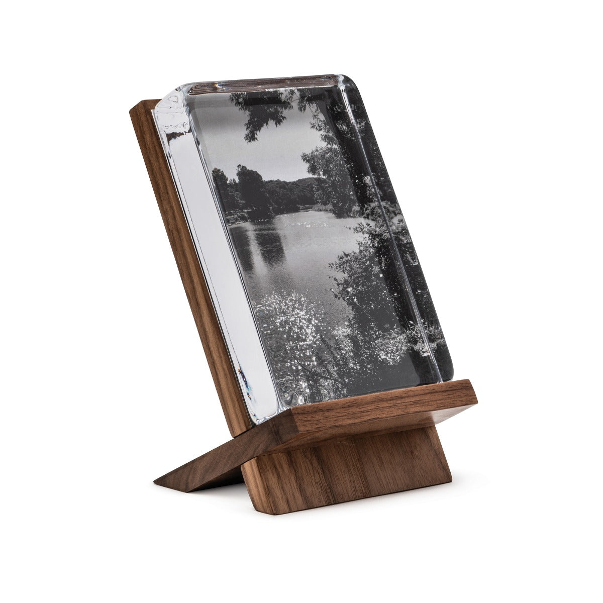 Woodbury Vertical Photo Block with Wood Base, 6ʺ x 4ʺ