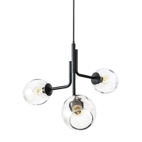 Caledonia Chandelier with 3 Globes – Black