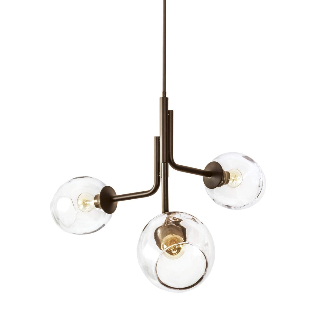 Caledonia Chandelier with 3 Globes – Bronze