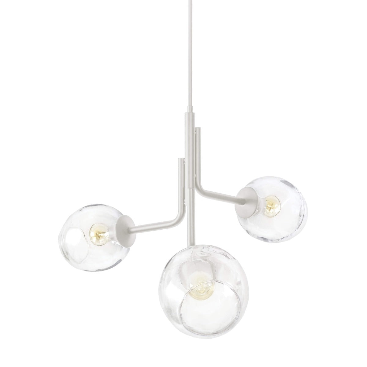 Caledonia Chandelier with 3 Globes – White