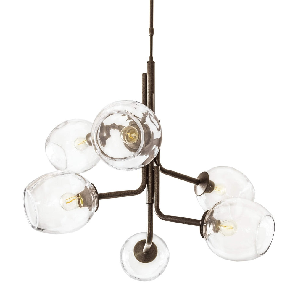 Caledonia Chandelier with 6 Globes – Bronze