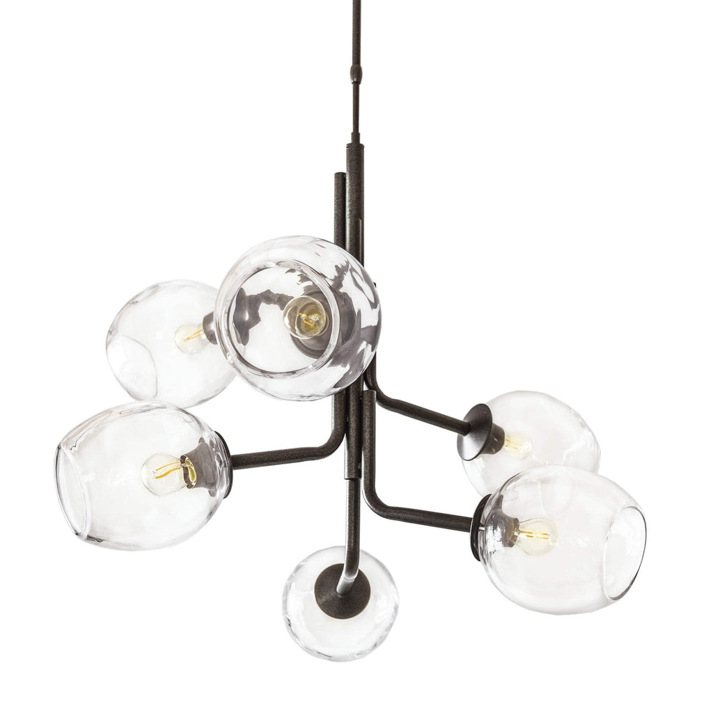 Caledonia Chandelier with 6 Globes – Dark Smoke