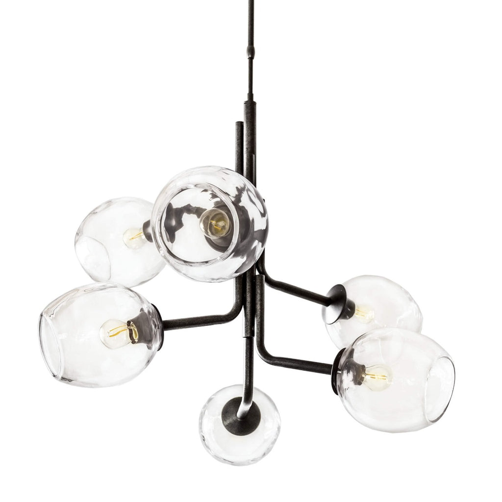 Caledonia Chandelier with 6 Globes – Ink