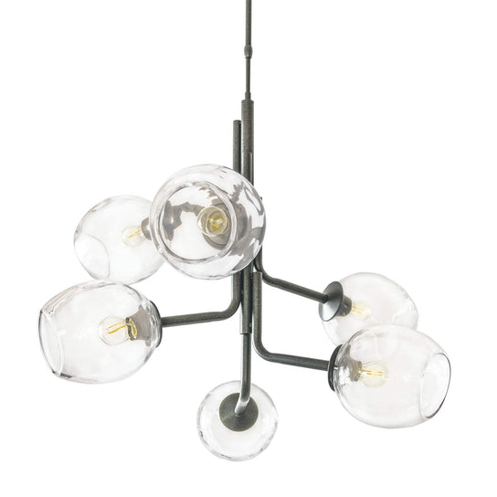 Caledonia Chandelier with 6 Globes – Natural Iron